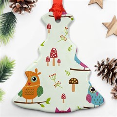 Forest-seamless-pattern-with-cute-owls Christmas Tree Ornament (two Sides) by Salman4z