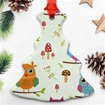 Forest-seamless-pattern-with-cute-owls Christmas Tree Ornament (Two Sides) Front