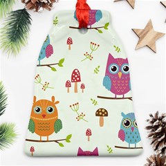 Forest-seamless-pattern-with-cute-owls Bell Ornament (two Sides) by Salman4z