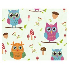 Forest-seamless-pattern-with-cute-owls Premium Plush Fleece Blanket (medium)