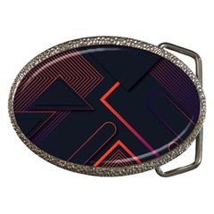 Gradient-geometric-shapes-dark-background-design Belt Buckles by Salman4z