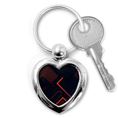 Gradient-geometric-shapes-dark-background-design Key Chain (heart) by Salman4z