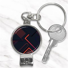 Gradient-geometric-shapes-dark-background-design Nail Clippers Key Chain by Salman4z