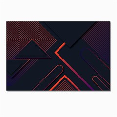 Gradient-geometric-shapes-dark-background-design Postcards 5  X 7  (pkg Of 10) by Salman4z