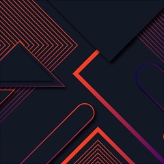 Gradient-geometric-shapes-dark-background-design Play Mat (rectangle) by Salman4z