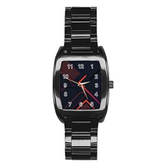 Gradient-geometric-shapes-dark-background-design Stainless Steel Barrel Watch by Salman4z