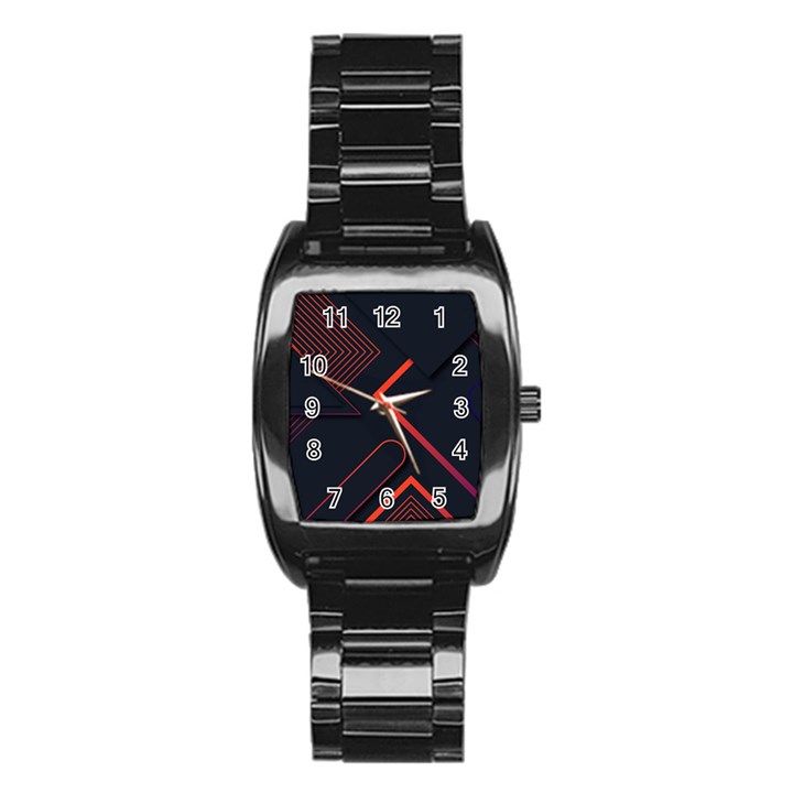 Gradient-geometric-shapes-dark-background-design Stainless Steel Barrel Watch