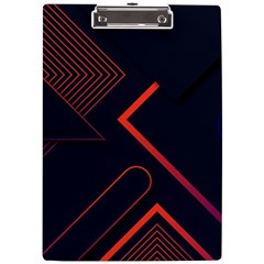 Gradient-geometric-shapes-dark-background-design A4 Acrylic Clipboard by Salman4z