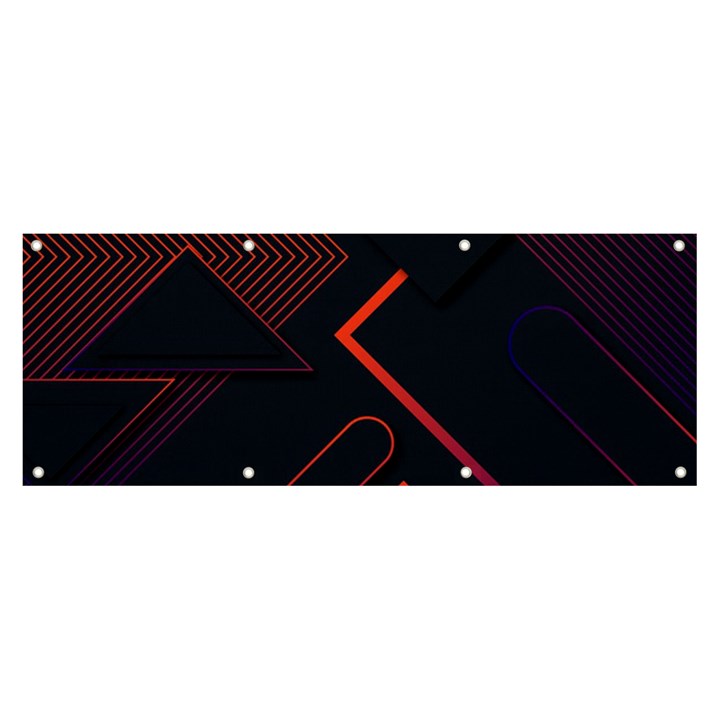 Gradient-geometric-shapes-dark-background-design Banner and Sign 8  x 3 