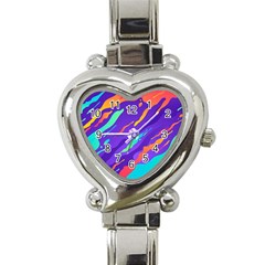 Multicolored-abstract-background Heart Italian Charm Watch by Salman4z