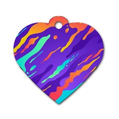 Multicolored-abstract-background Dog Tag Heart (one Side) by Salman4z