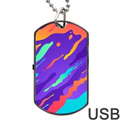 Multicolored-abstract-background Dog Tag Usb Flash (two Sides) by Salman4z