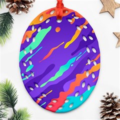 Multicolored-abstract-background Ornament (oval Filigree)