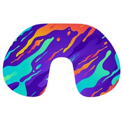 Multicolored-abstract-background Travel Neck Pillow by Salman4z