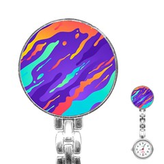 Multicolored-abstract-background Stainless Steel Nurses Watch by Salman4z