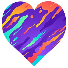 Multicolored-abstract-background Wooden Puzzle Heart by Salman4z