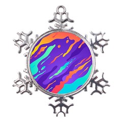 Multicolored-abstract-background Metal Large Snowflake Ornament