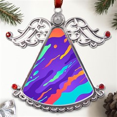 Multicolored-abstract-background Metal Angel With Crystal Ornament