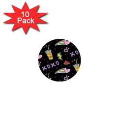 Cute-girl-things-seamless-background 1  Mini Buttons (10 Pack)  by Salman4z