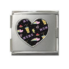 Cute-girl-things-seamless-background Mega Link Heart Italian Charm (18mm) by Salman4z