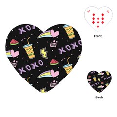 Cute-girl-things-seamless-background Playing Cards Single Design (heart)