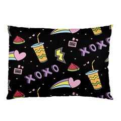 Cute-girl-things-seamless-background Pillow Case by Salman4z