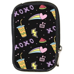 Cute-girl-things-seamless-background Compact Camera Leather Case by Salman4z