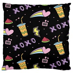 Cute-girl-things-seamless-background Large Cushion Case (two Sides) by Salman4z