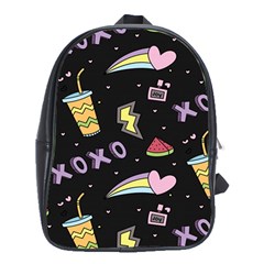 Cute-girl-things-seamless-background School Bag (xl) by Salman4z