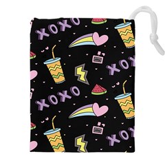 Cute-girl-things-seamless-background Drawstring Pouch (5xl) by Salman4z