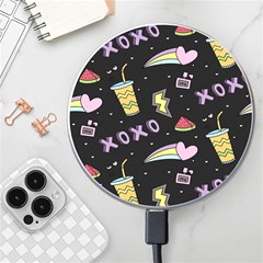 Cute-girl-things-seamless-background Wireless Fast Charger(white) by Salman4z