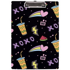 Cute-girl-things-seamless-background A4 Acrylic Clipboard by Salman4z