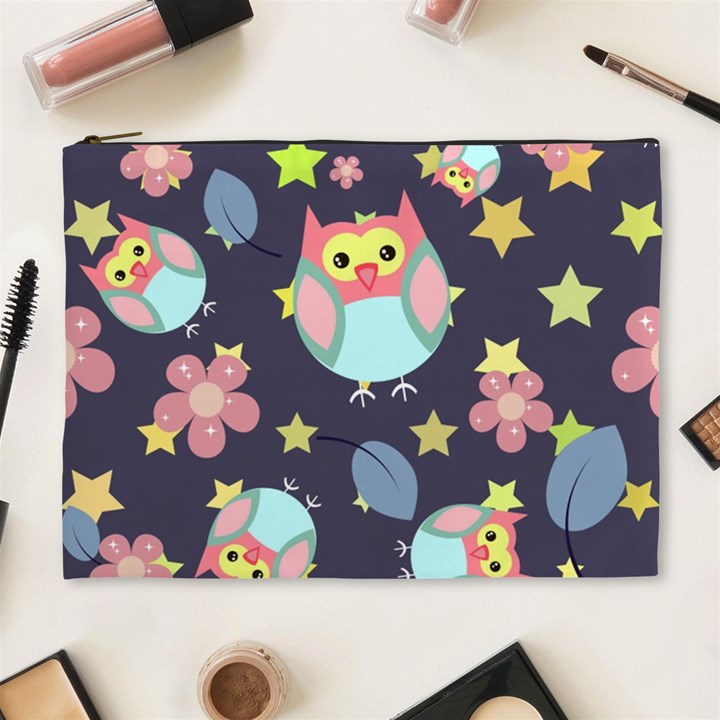 Owl-stars-pattern-background Cosmetic Bag (XL)