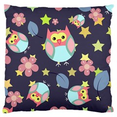 Owl-stars-pattern-background Large Cushion Case (one Side) by Salman4z