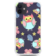 Owl-stars-pattern-background Iphone 12/12 Pro Tpu Uv Print Case by Salman4z