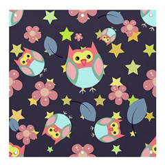 Owl-stars-pattern-background Banner And Sign 4  X 4  by Salman4z