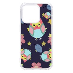 Owl-stars-pattern-background Iphone 14 Pro Tpu Uv Print Case