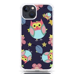 Owl-stars-pattern-background Iphone 13 Tpu Uv Print Case