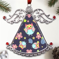 Owl-stars-pattern-background Metal Angel With Crystal Ornament