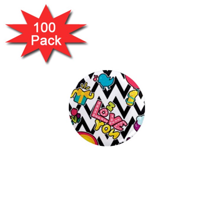 Vector-romantic-love-seamless-pattern 1  Mini Magnets (100 pack) 