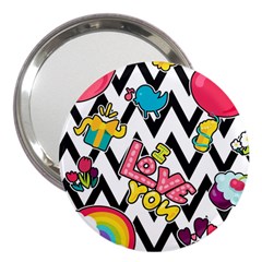 Vector-romantic-love-seamless-pattern 3  Handbag Mirrors by Salman4z