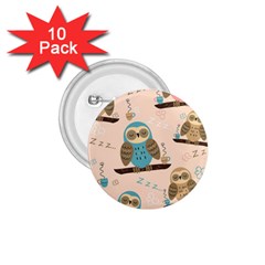 Seamless-pattern-owls-dream-cute-style-pajama-fabric 1 75  Buttons (10 Pack) by Salman4z