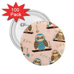 Seamless-pattern-owls-dream-cute-style-pajama-fabric 2 25  Buttons (100 Pack)  by Salman4z