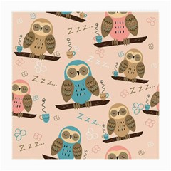 Seamless-pattern-owls-dream-cute-style-pajama-fabric Medium Glasses Cloth by Salman4z