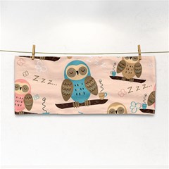 Seamless-pattern-owls-dream-cute-style-pajama-fabric Hand Towel by Salman4z