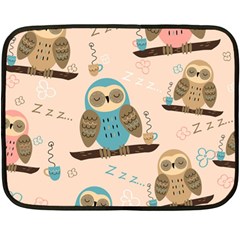 Seamless-pattern-owls-dream-cute-style-pajama-fabric Fleece Blanket (mini) by Salman4z