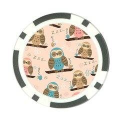 Seamless-pattern-owls-dream-cute-style-pajama-fabric Poker Chip Card Guard (10 Pack) by Salman4z