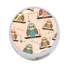 Seamless-pattern-owls-dream-cute-style-pajama-fabric 4-port Usb Hub (one Side) by Salman4z