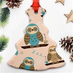 Seamless-pattern-owls-dream-cute-style-pajama-fabric Christmas Tree Ornament (Two Sides) Front