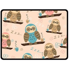 Seamless-pattern-owls-dream-cute-style-pajama-fabric Two Sides Fleece Blanket (large) by Salman4z